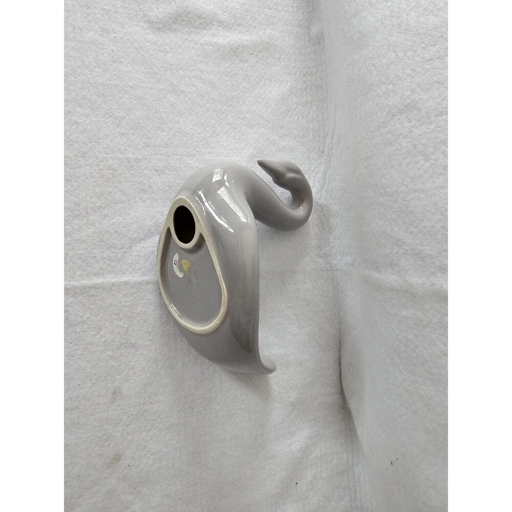 VINTAGE SWAN SOAP DISH CERAMIC Gray GLOSS GLAZE RETRO
